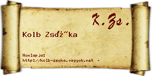 Kolb Zsóka névjegykártya